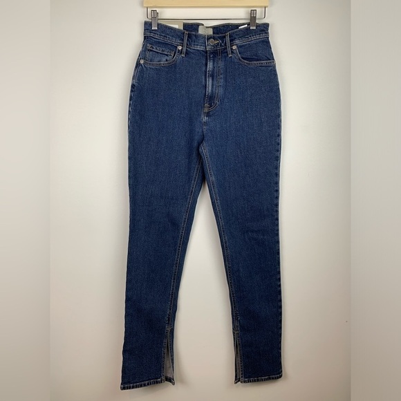 Everlane Denim - NWT Everlane Jeans Cheeky Split Hem High Rise Size 29 Regular 32” Length Blue